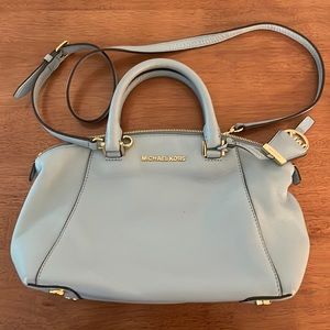 Michael Kors Designer Gorgeous Light Blue Leather Handbag w/Gold-tone Hardware